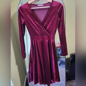 Red velvet dress